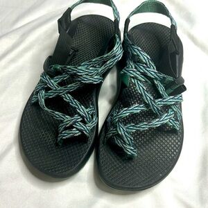 Chaco Women's ZX2 Classic Athletic sandal in teal/ green